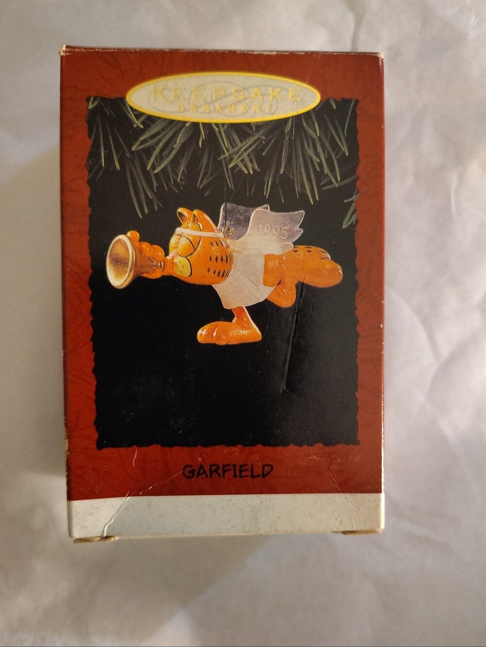 Hallmark Keepsake 1995 Garfield Angel With Trumpet Christmas Ornament QX5007